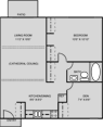 1 bedroom floorplan with den