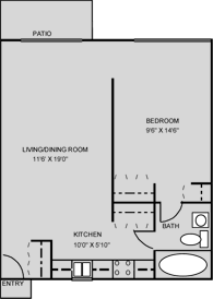 1 Bedroom Floorplan